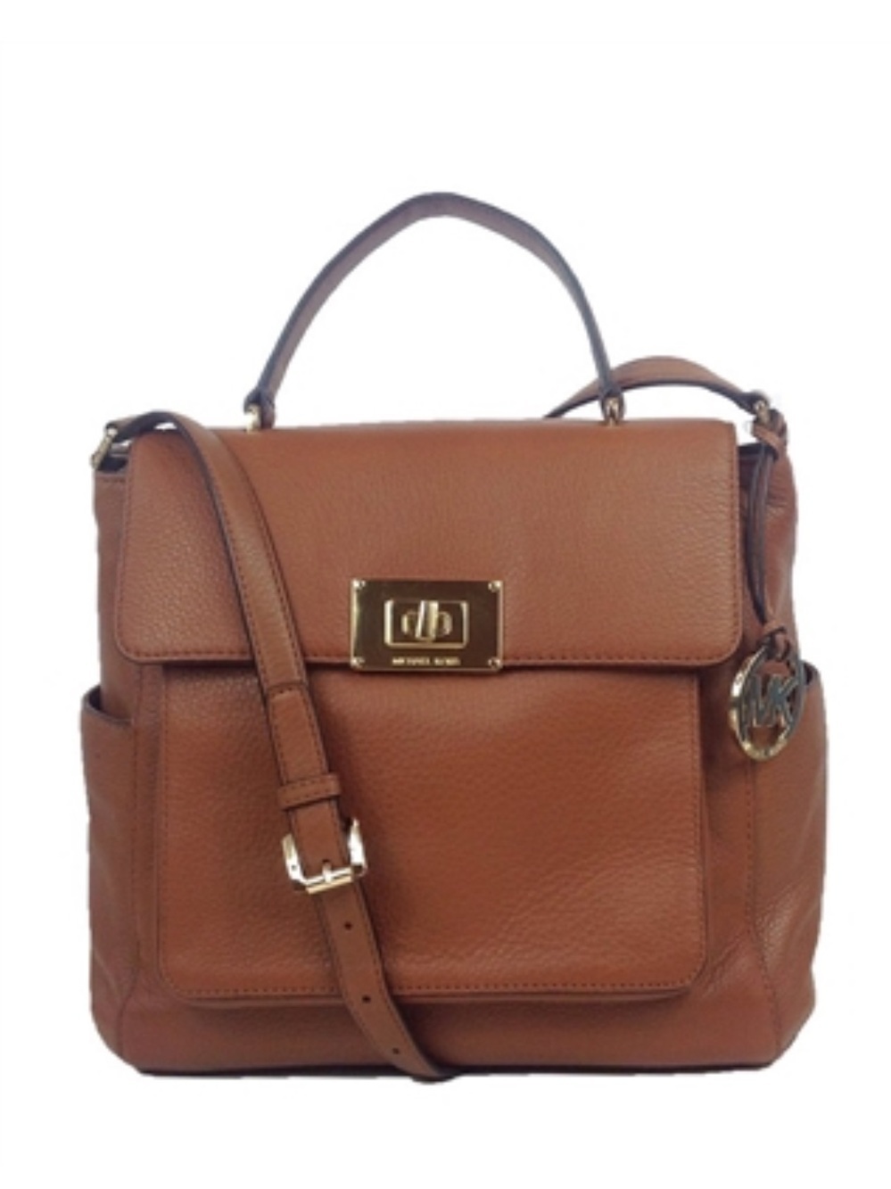 Michael Kors Sloan X-Large Leather Satchel Handbag Brown Luggage Top Handle Tote